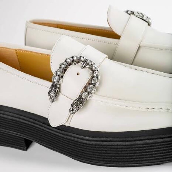 BNWT✨ TONY BIANCO Chunky Loafers in Off White 90s BNIB - Picture 3 of 8